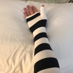 Beetlejuice inspired Hand warmer/arm warmer or Halloween costume accessory.